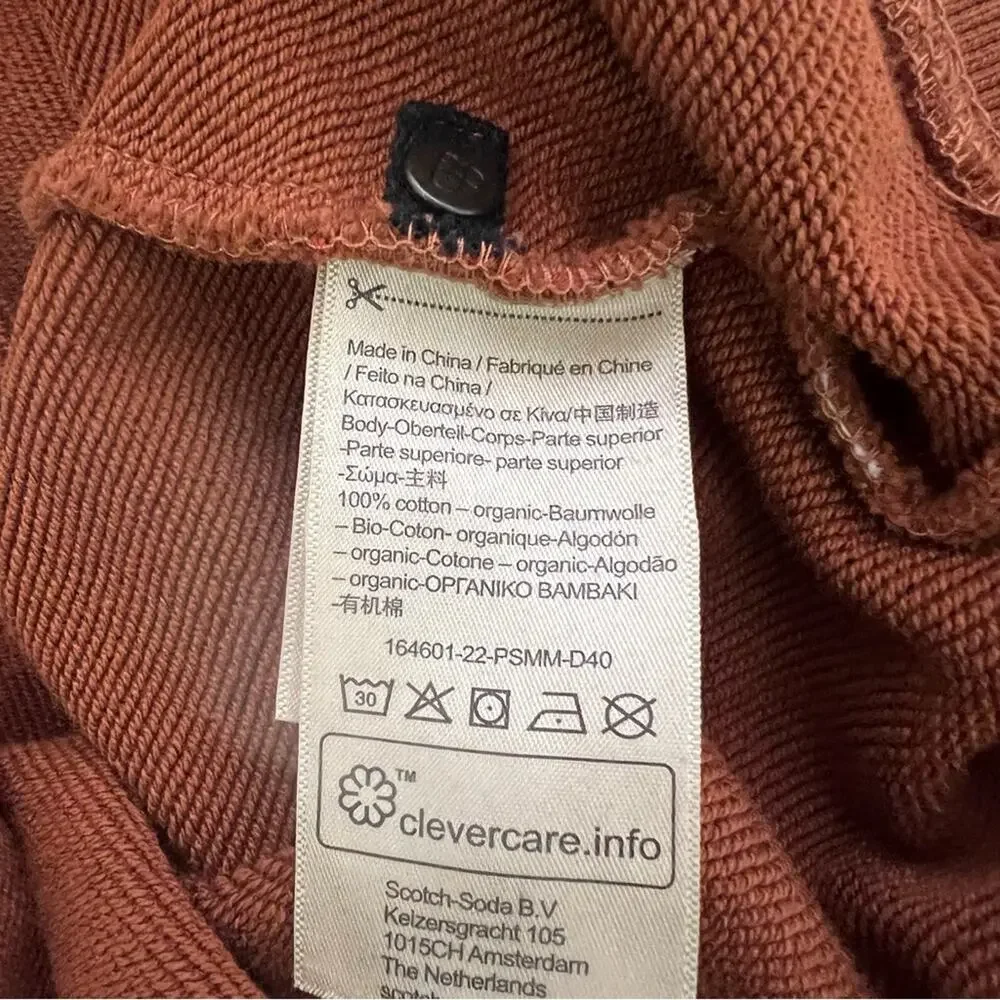 Scotch and Soda Elvis Organic Cotton Crewneck Sweatshirt Size XXL